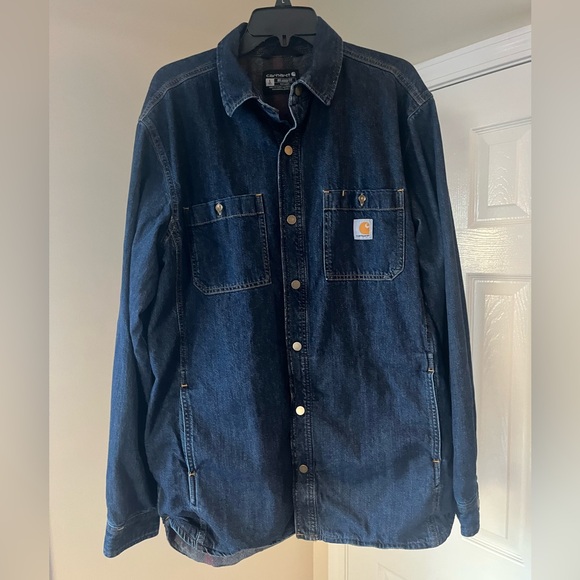 Carhartt Men's Blue Denim Lined Shirt Jacket - Picture 1 of 4